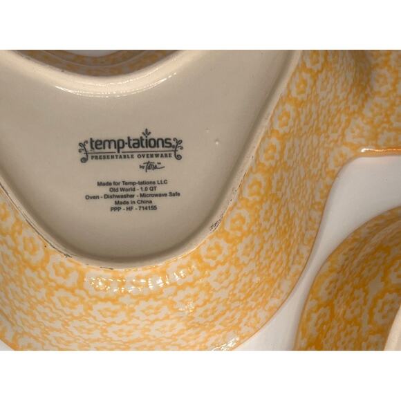VTG Set of TWO TEMP-TATIONS by TARA Old World Yellow Chicken Serving Dishes - Picture 4 of 11